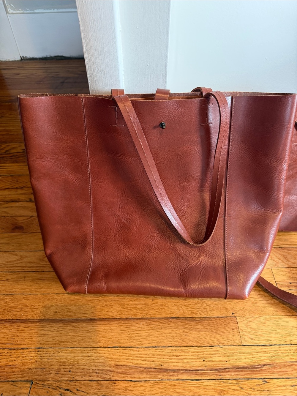 Lucky Brand Leather Tote in Rust